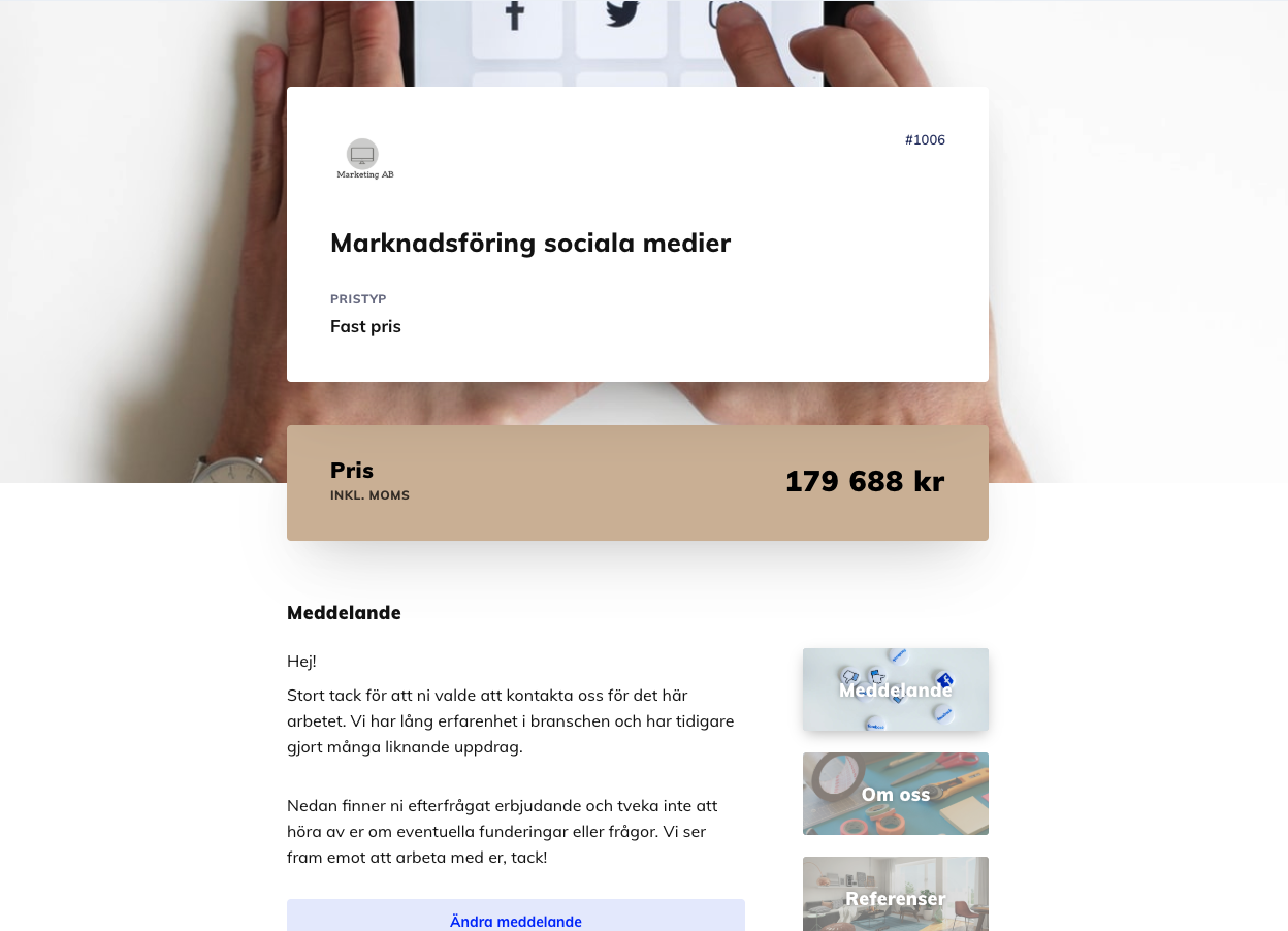 Snygg offertmall
